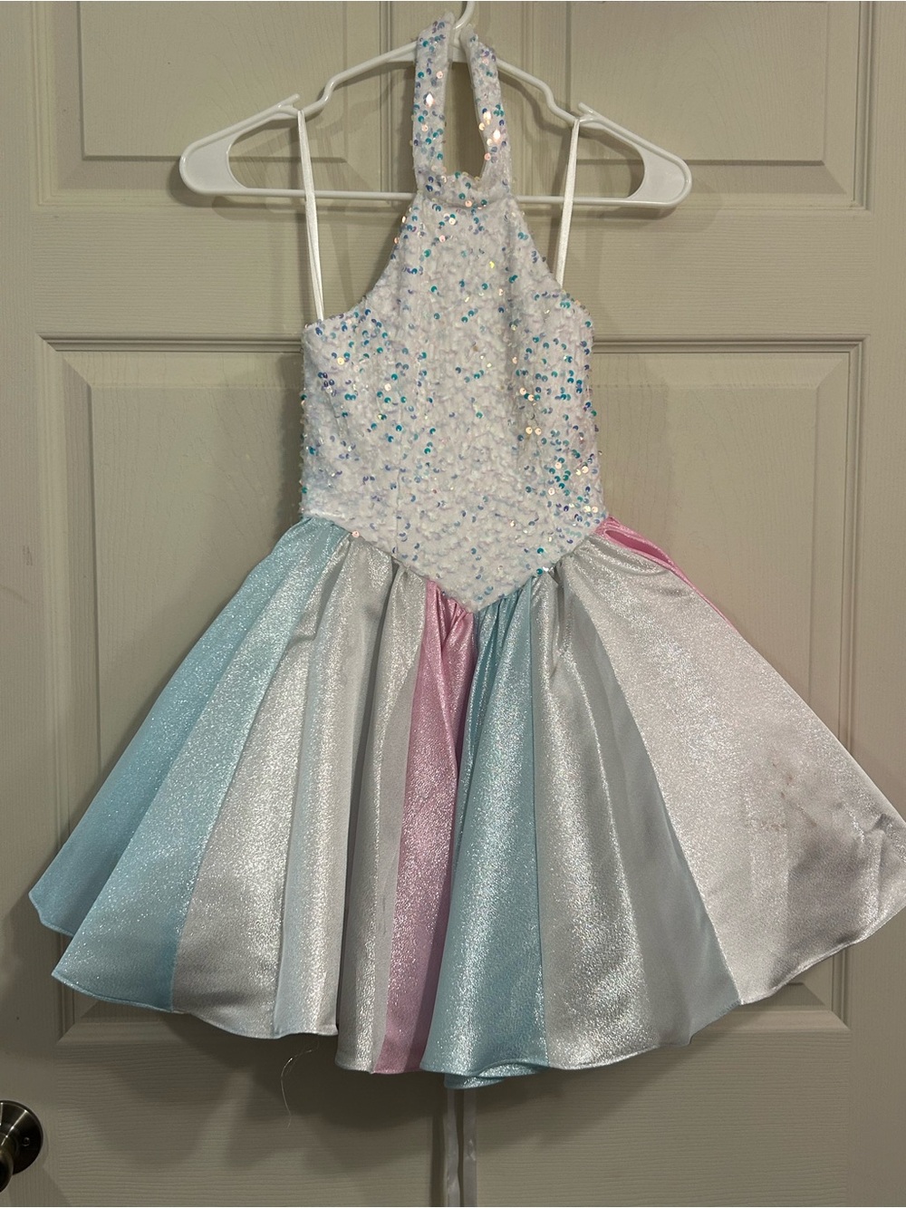 Sugar Kayne Sparkling Pastel Halter Girls' Formal Dress